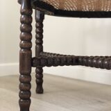 Pair of Edwardian Bobbin Armchairs with Cane Seat Early 20th Century