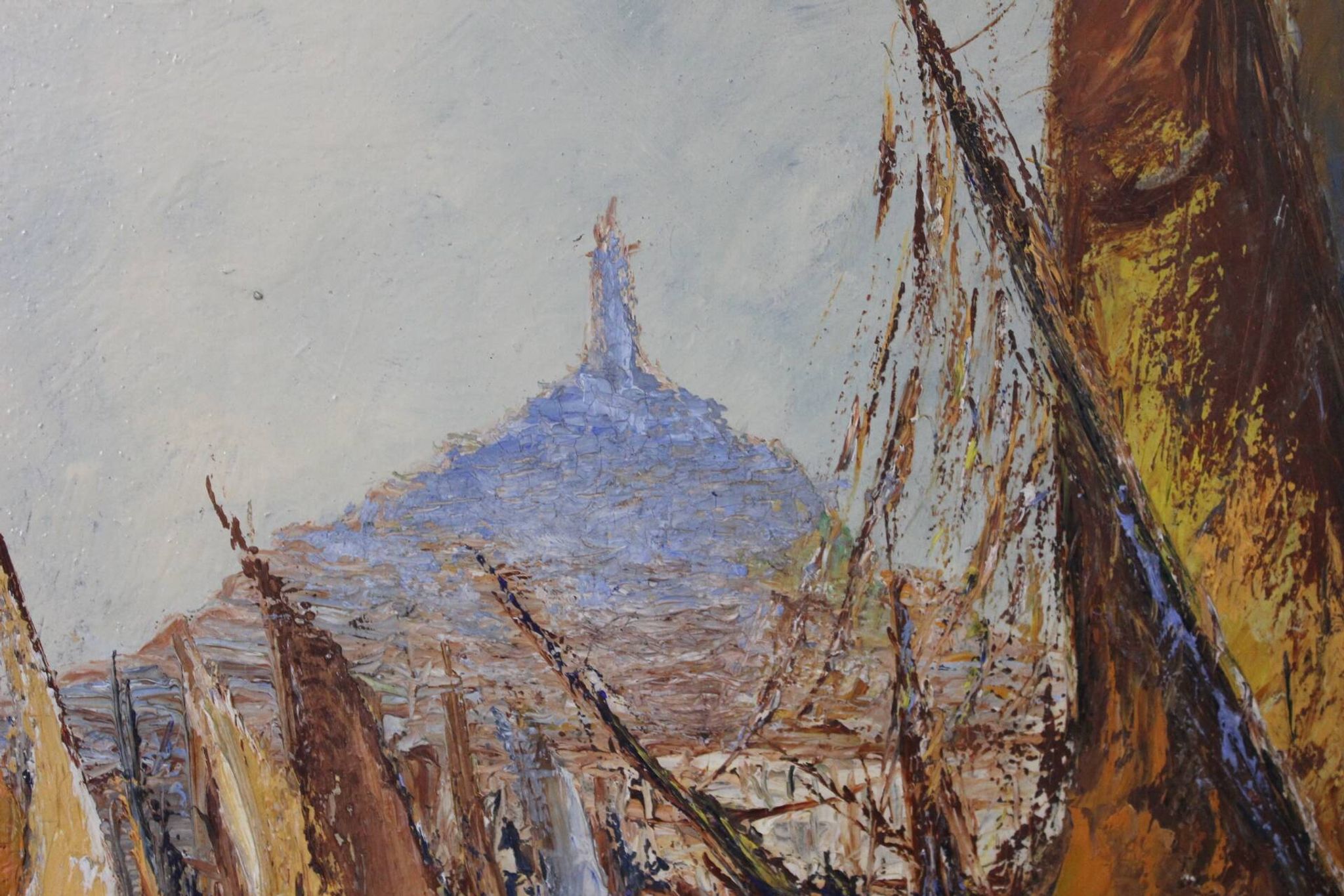 Huile sur panneau "le port de Marseille" vers 1950