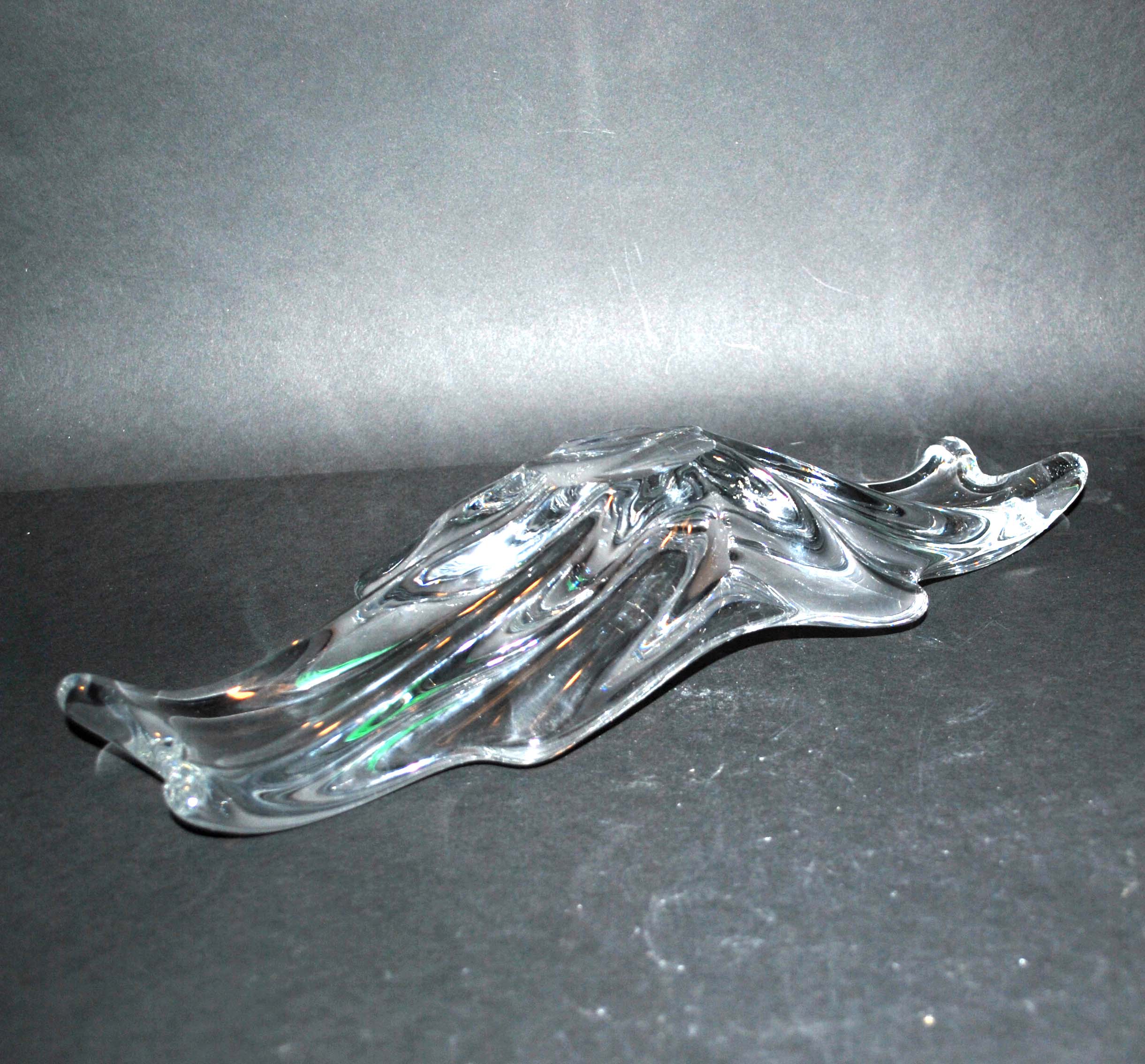 Modern splash pocket cup in baccarat crystal signed - flat design