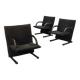 Artflex T Line armchairs designed by Burkhard Vogtherr in leather, Italy, 1980s.