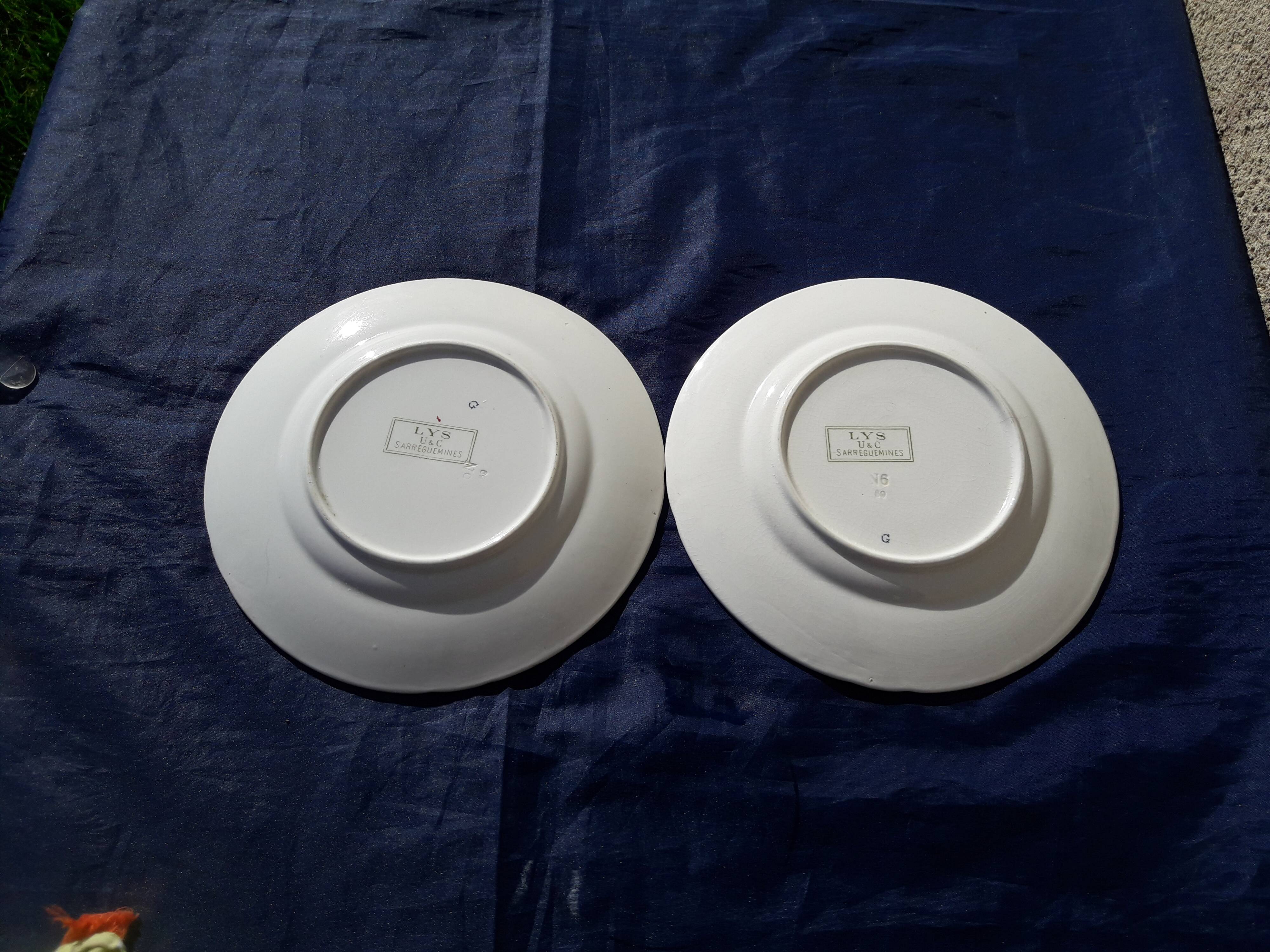 2 dessert plates in Sarreguemines U&C