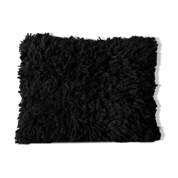 Coussin berbère noir en laine 40x50