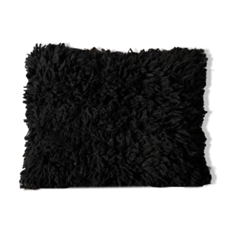 Black Berber cushion in wool 40x50