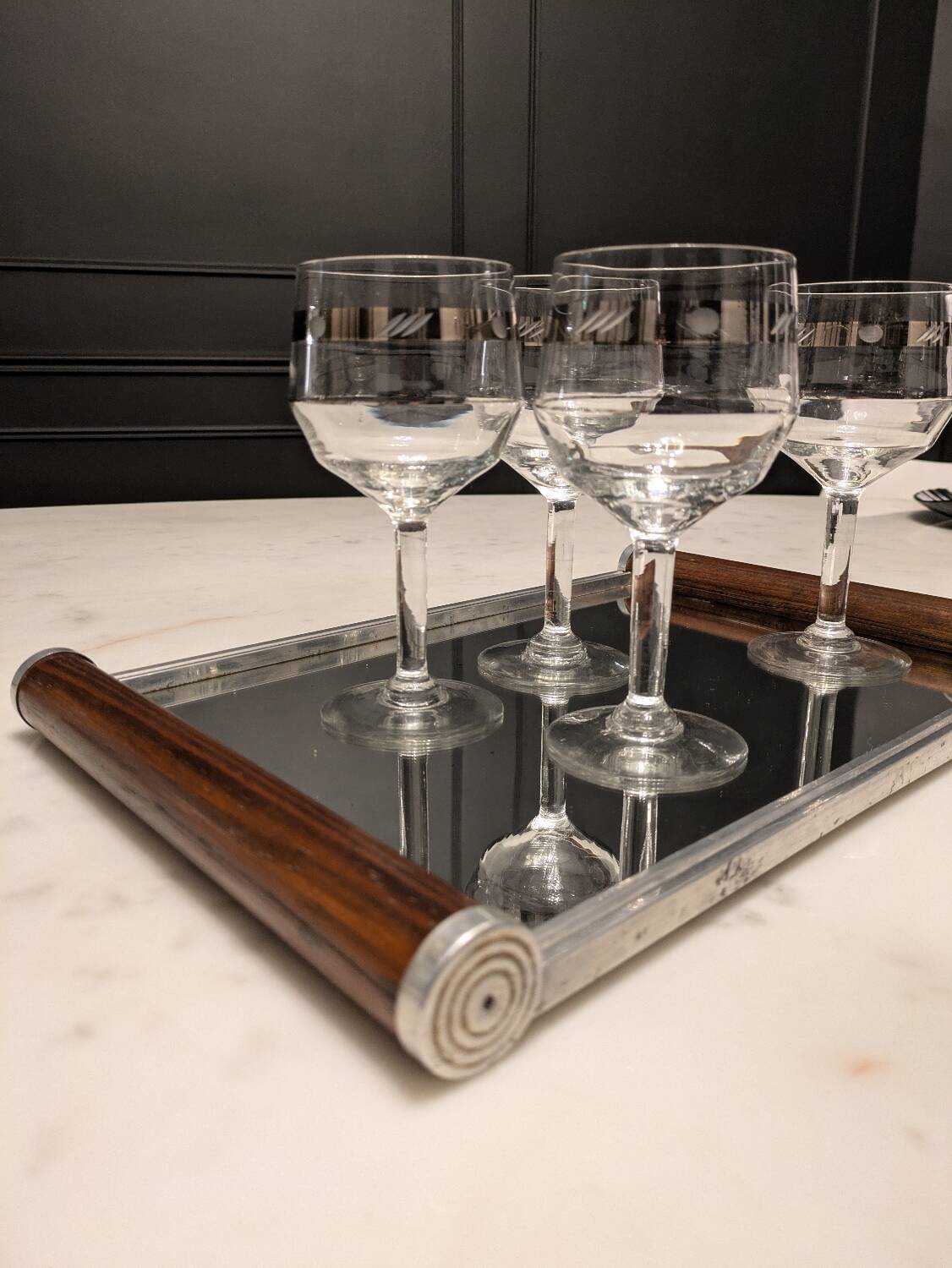 Art deco mirror tray