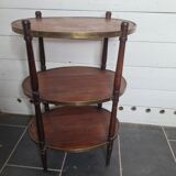Oval mahogany side table has 3 floors