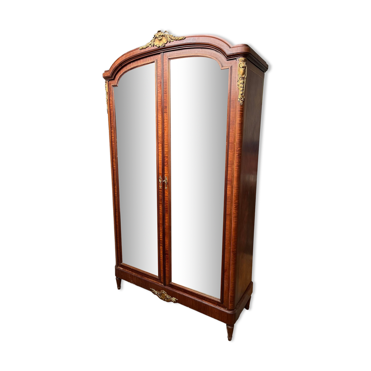 Cabinet 2 doors mirror mahogany rocaille years 1900