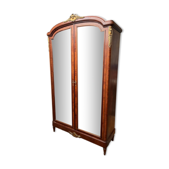 Cabinet 2 doors mirror mahogany rocaille years 1900