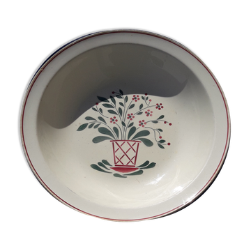 HBCM hollow earthenware flat model Sylvie vase of flowers diam 28.5 cm