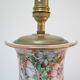 Chinese porcelain lamp foot with polychrome decoration of vintage flowers