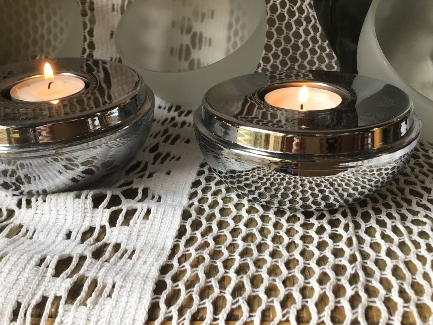 Trio of designer tealight holders