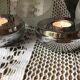 Trio of designer tealight holders