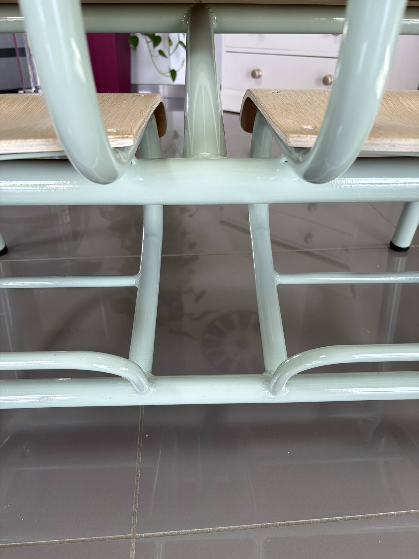 Vintage school desk for 2, fully renovated – Slate top