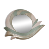 Ceramic mirror, 1970s, signed.
