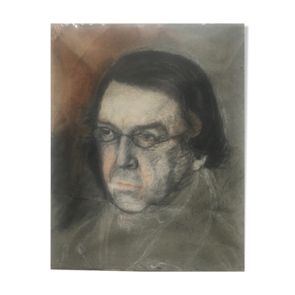 Tableau pastel "Portrait de mon aïeul" 1840 par Théodore Nachtsleim