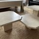 Set of three travertine coffee tables from the 70s