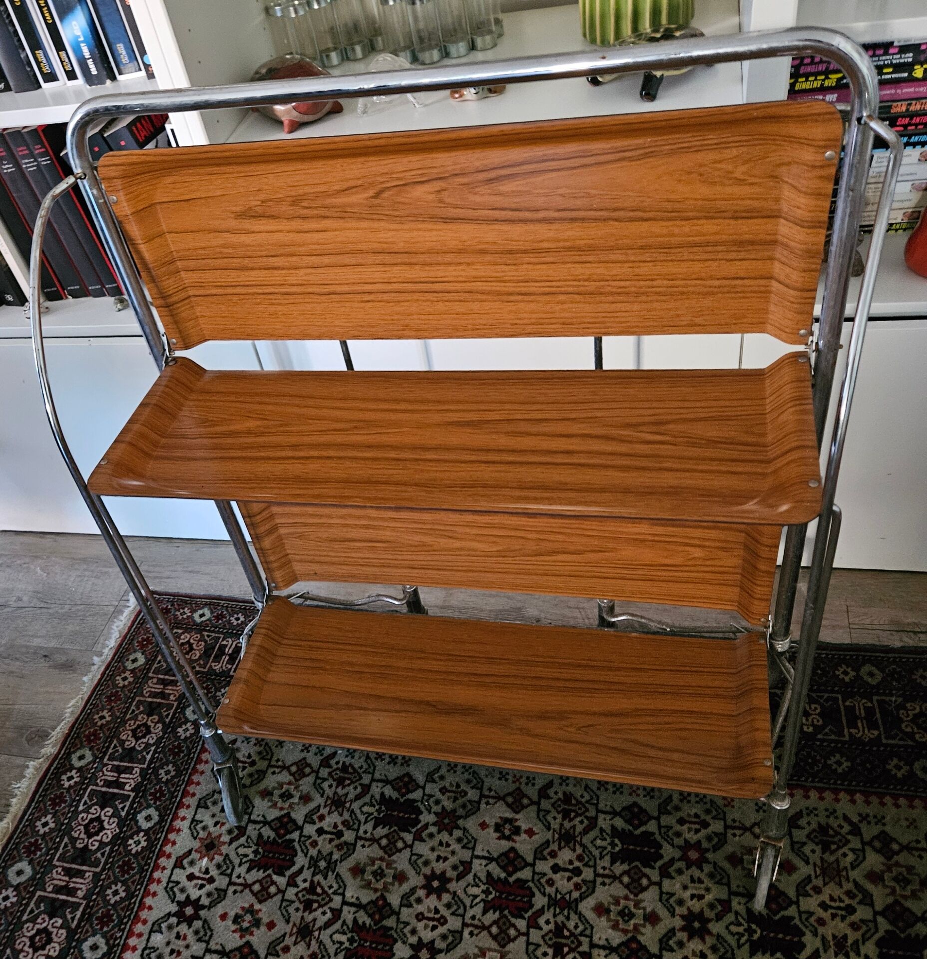 Vintage chrome folding table & 70's Formica
