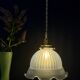 Vintage blue glass pendant light