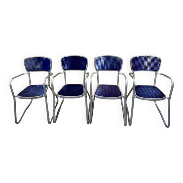 Série Lot de 4 chaises Fauteuil Gaston Viort — Beyit