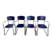 Set of 4 Gaston Viort armchair chairs