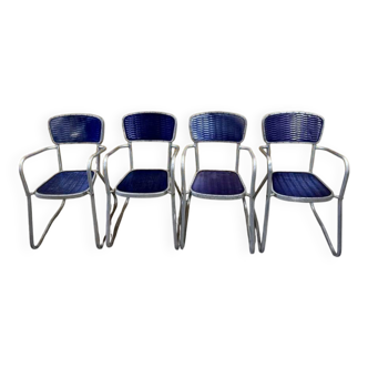 Set of 4 Gaston Viort armchair chairs