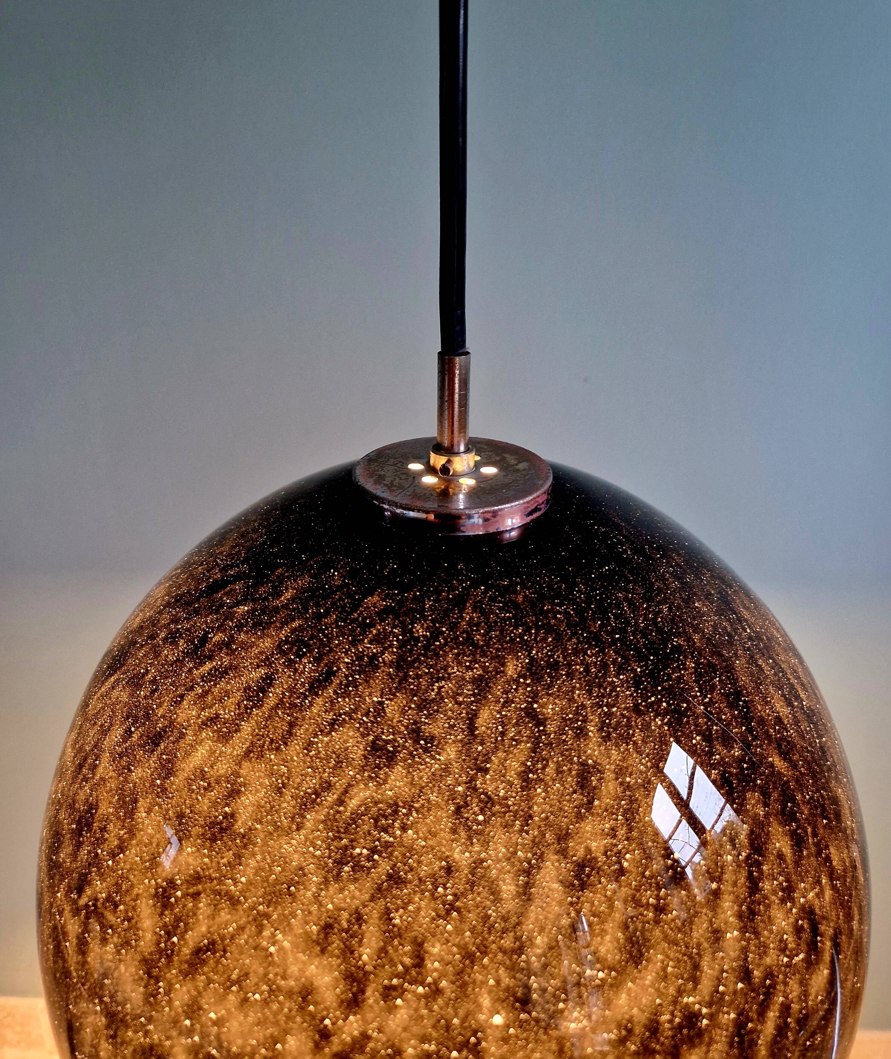 Suspension in speckled black opaline, Peill & Putzler, 1970s