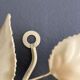 Paire d'applique fleurs métal laqué or années 80