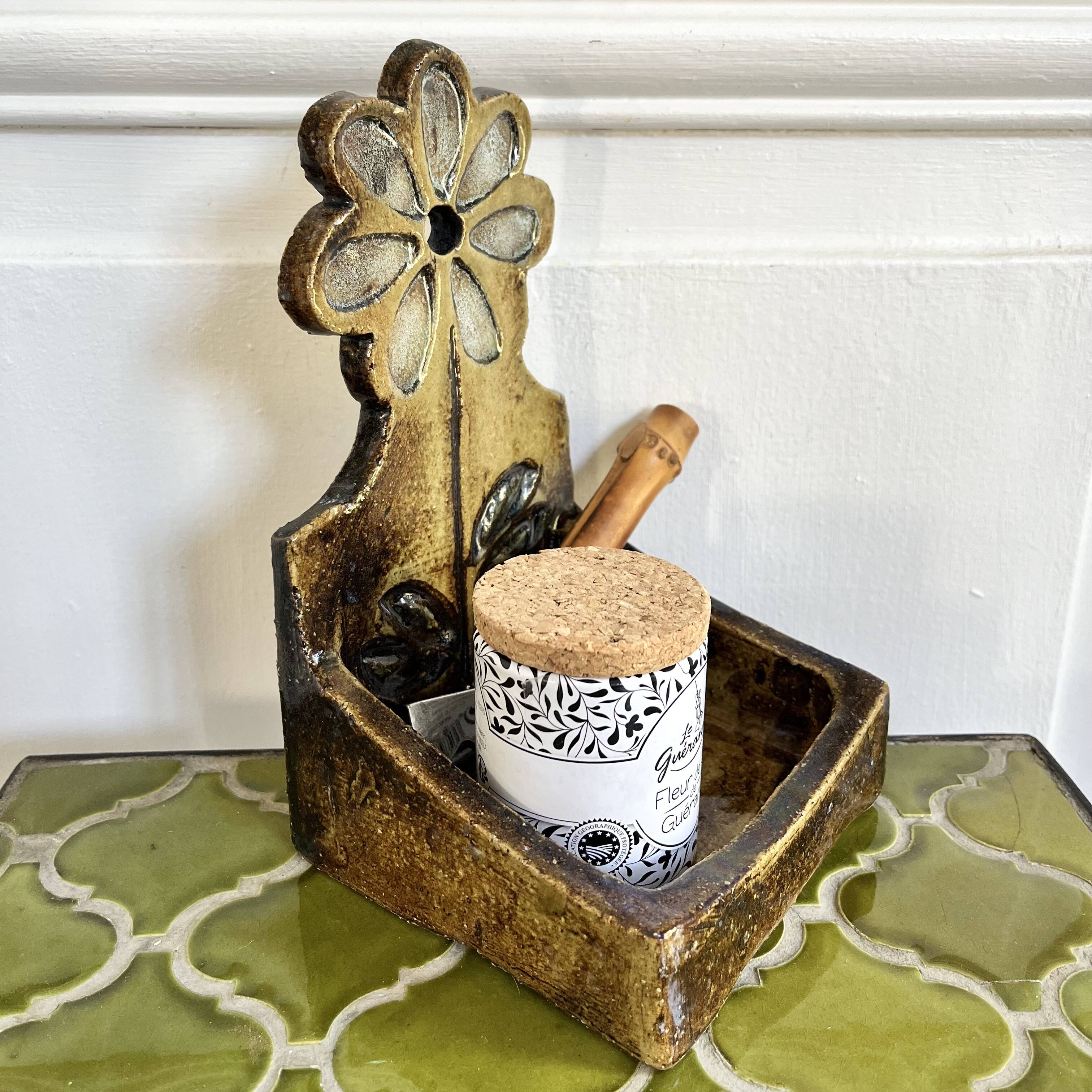 Ceramic soap dish/pocket tray Le Trident, 60s/70s, Vallauris