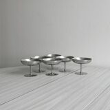 6 vintage stainless steel metal bowls