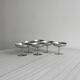 6 vintage stainless steel metal bowls