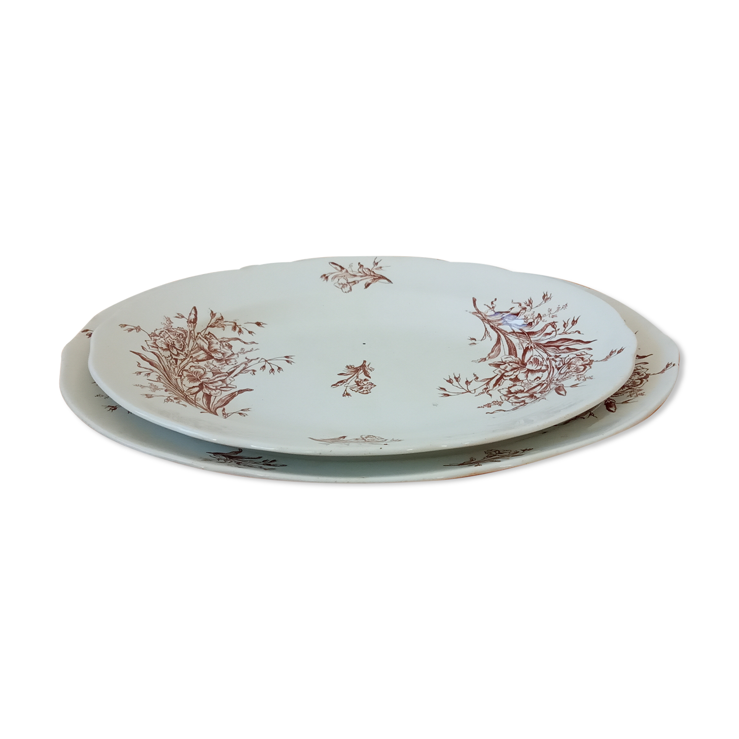 Duo of old oval dishes