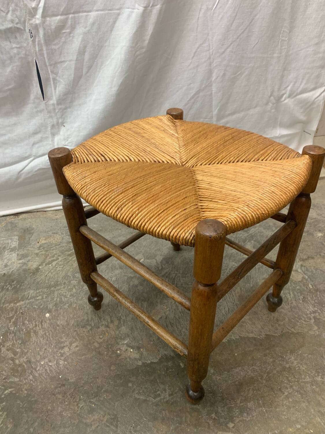 Pair of Antique Straw Stools
