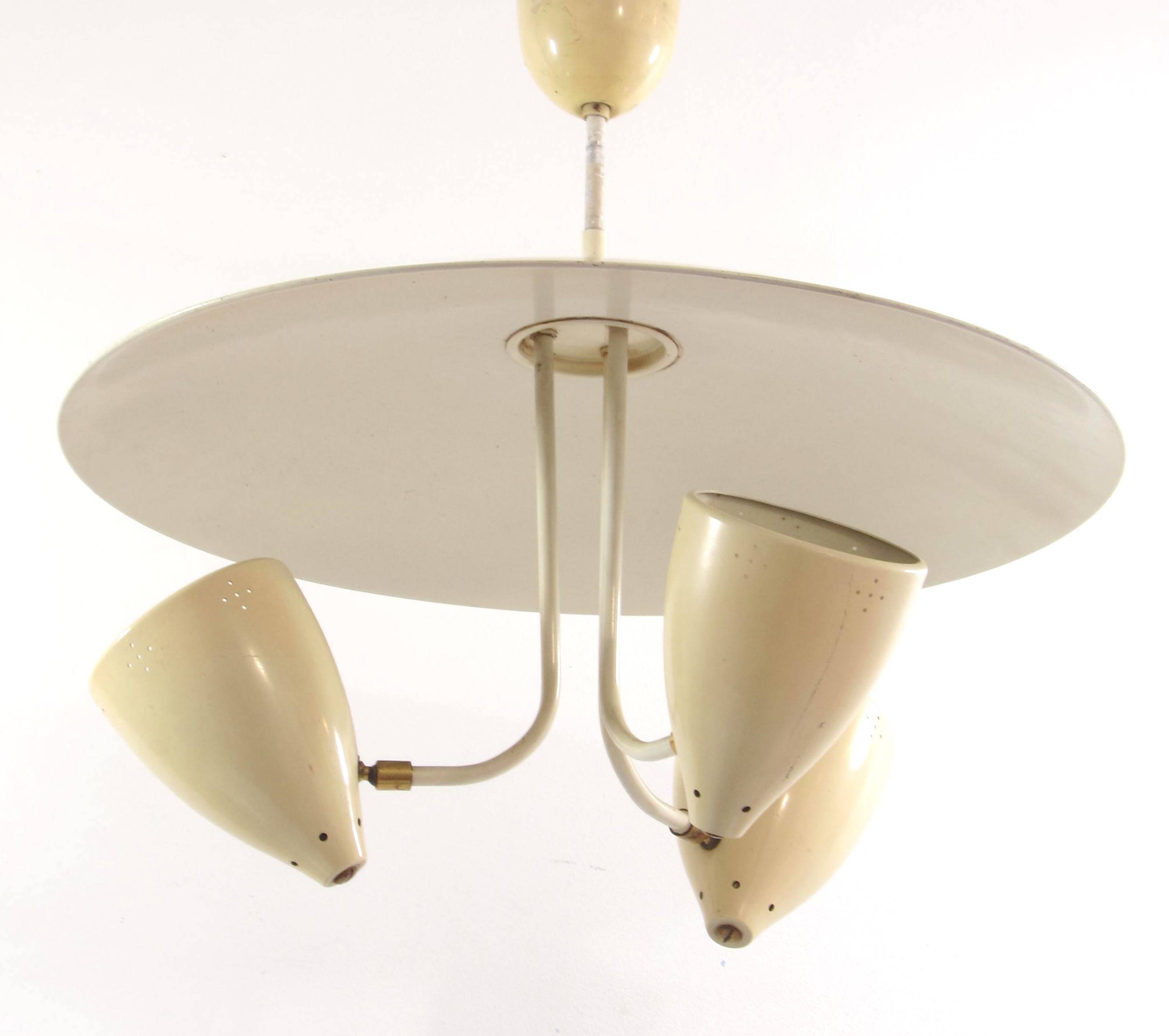 Vintage 1950s pendant lamp by H. Busquet for Hala Zeist