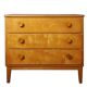 Commode danoise à trois tiroirs en bouleau, années 1960.