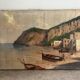 Village in the cliffs, oil on canvas signed E. Bello