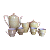 Service à café art déco porcelaine jaune nacré