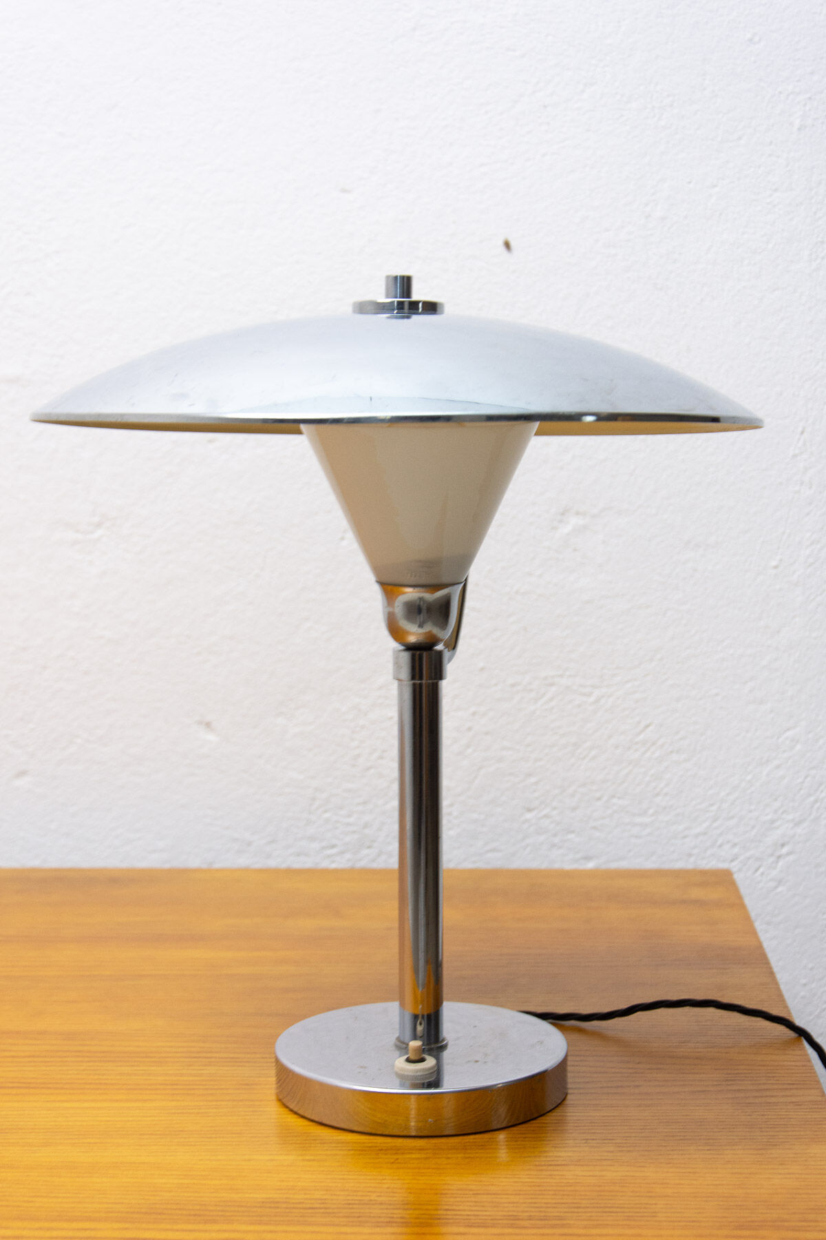 Bauhaus chrome desk lamp, 1940´s, Bohemia