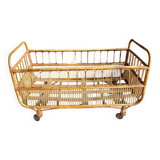 Vintage rattan and wicker children's bed