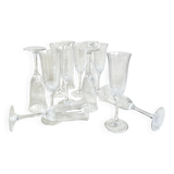 Set of 12 crystal champagne flutes