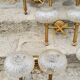 Set of 5 glass and brass sconces from the 70s