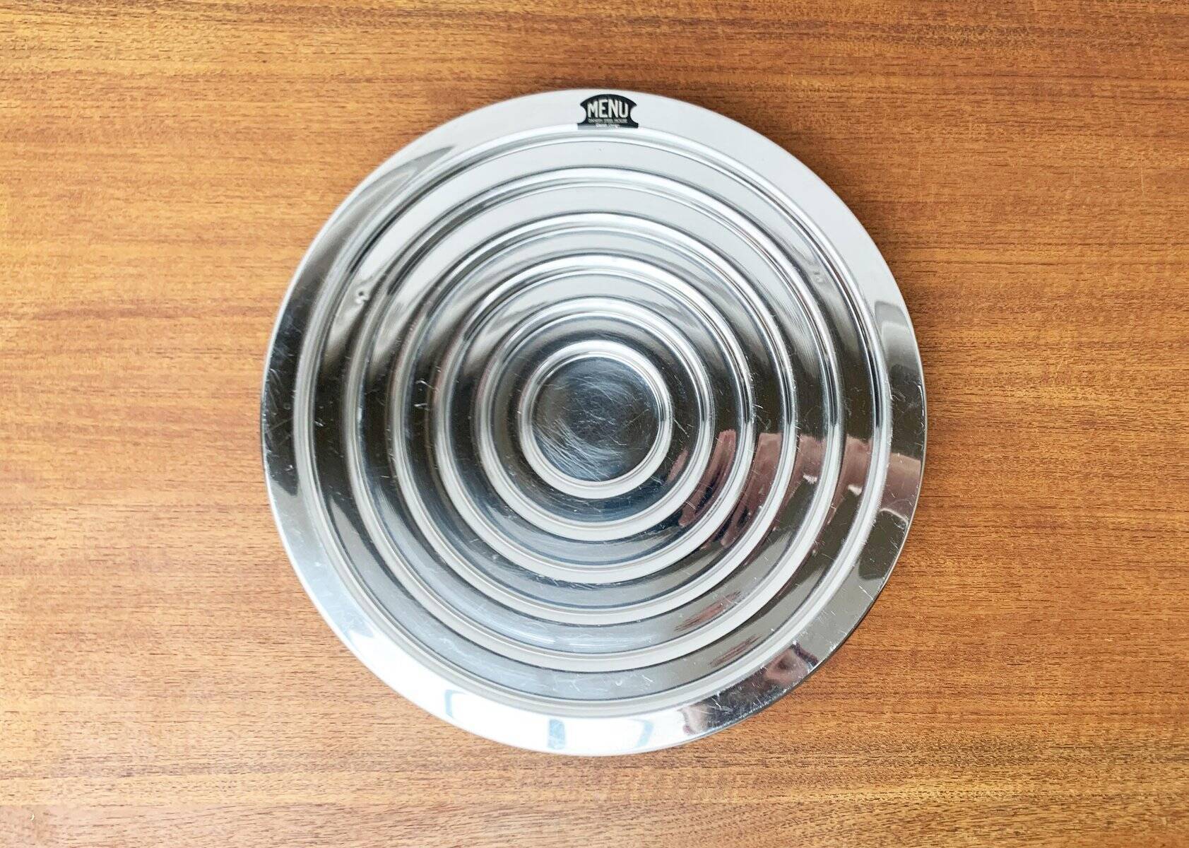 Large postmodern Danish metal bowl by Menu, 1980s.