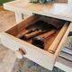 Solid raw oak table/island type "butcher's block" 180x105