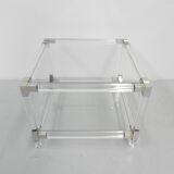 Hollywood Regency coffee table with perspex frame
