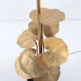 Floor lamp of gilded brass with marble base, 1970 France