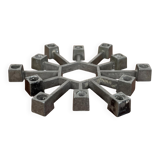 Brutalist Danish candlestick in cast iron from the mid-century by Jens H. Quistgaard for Paro, 1960s.