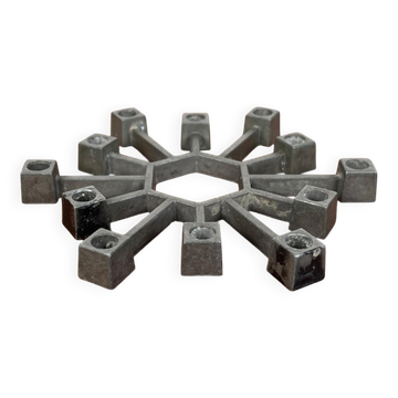 Brutalist Danish candlestick in cast iron from the mid-century by Jens H. Quistgaard for Paro, 1960s.