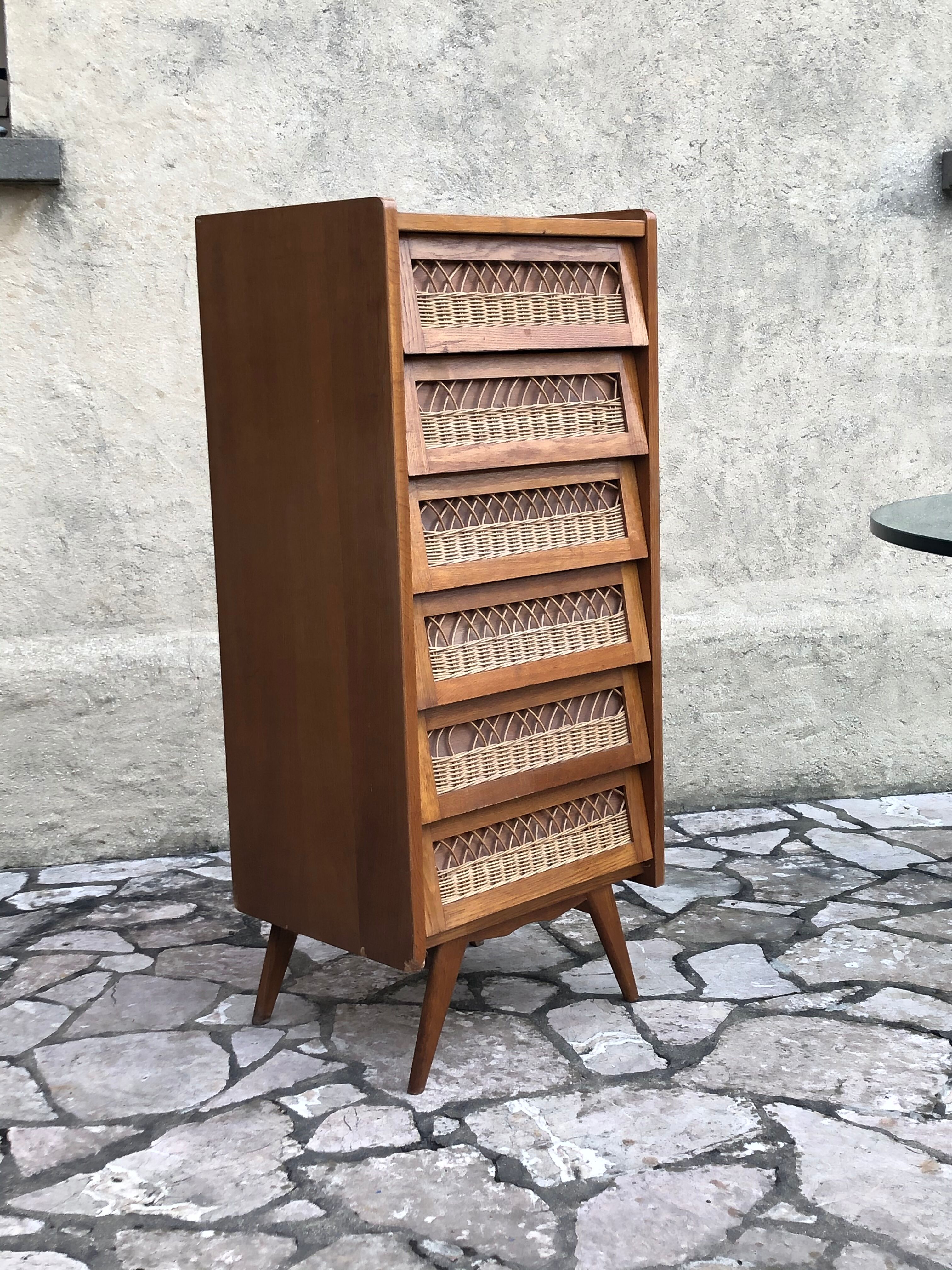 Ragpicker compass feet 1950 in light wood