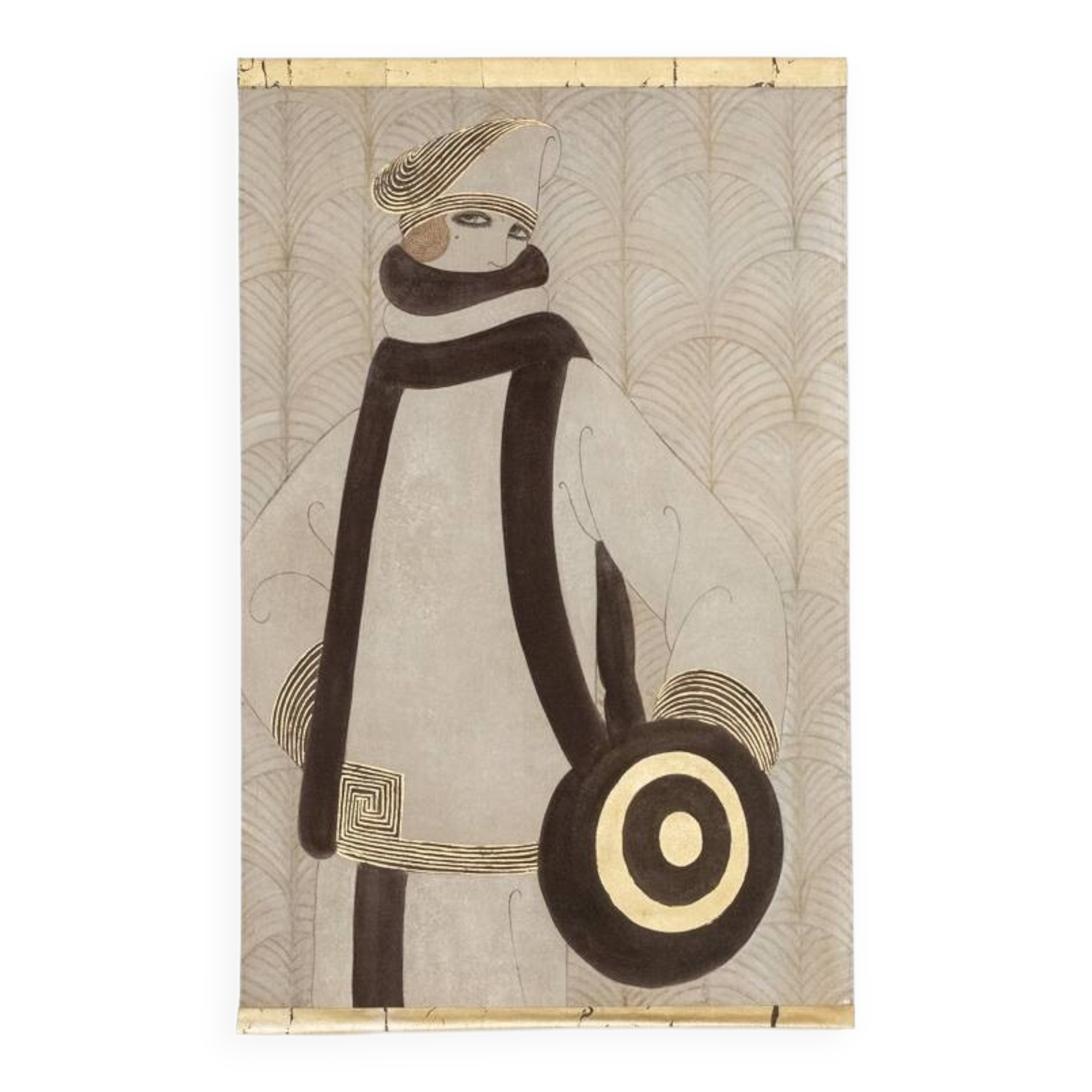 Art Deco style painted canvas. Contemporary work.