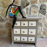 Castilian style wooden chest of drawers