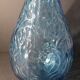 Carafe Empoli en verre bleu travaillé en remous