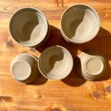 Set of 12 small stoneware bowls